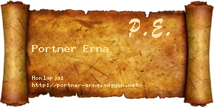 Portner Erna névjegykártya